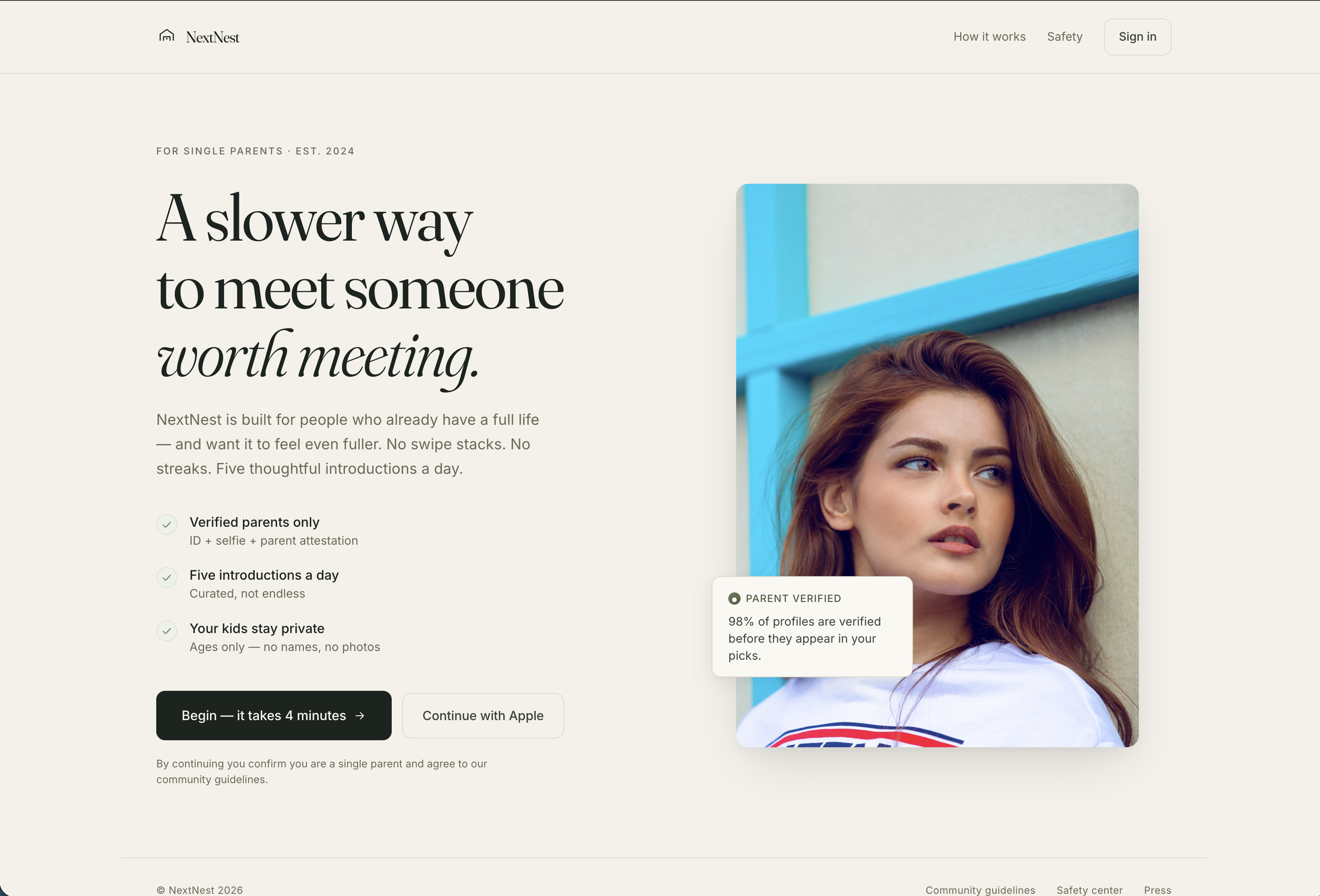 NextNest landing page