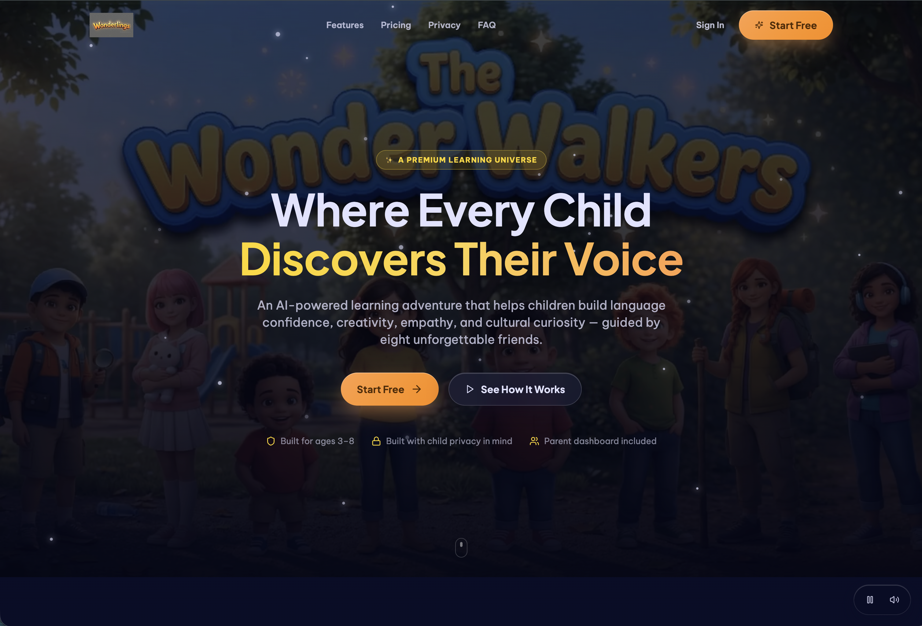 The Wonder Walkers landing page